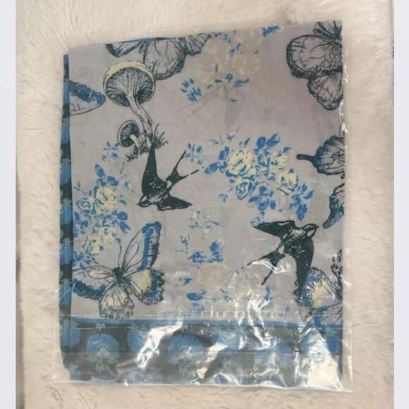 Sundance Bex Bandana in Indigo with birds and butterflies in the print – NWT - Picture 3 of 5